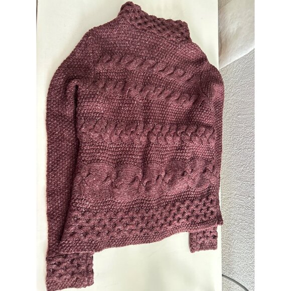 J. Jill Womens Burgundy Knit Cardigan Sweater Size S - Picture 2 of 7